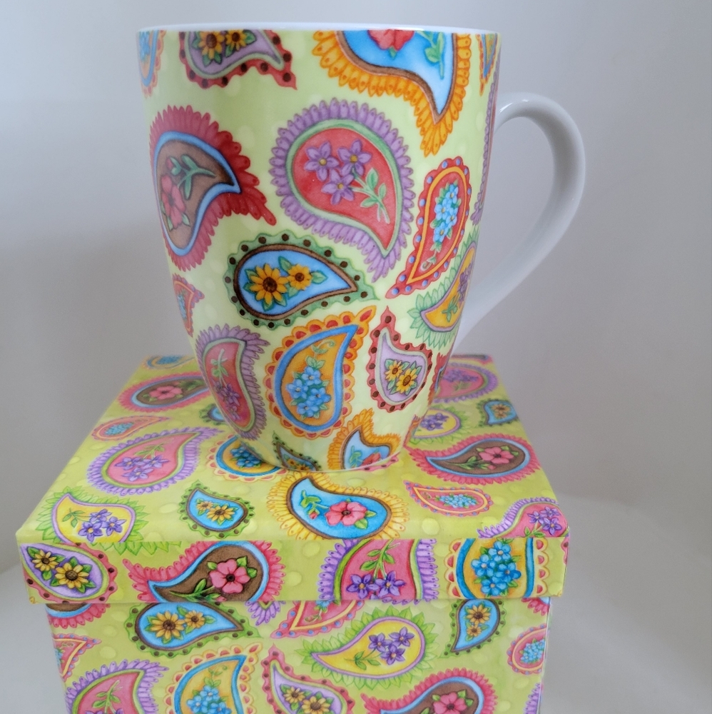 Divinity Patterned Paisley Ceramic Coffee Mug Gift Box NUMBERS 6:24 NEW